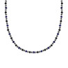 COLLANA CATENA CON CRYSTAL NERI E PIETRE BLU LAPISLAZZULI IN ACCIAIO