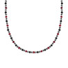 COLLANA CATENA CON CRYSTAL NERI E PIETRE ROSSO CORNIOLA IN ACCIAIO