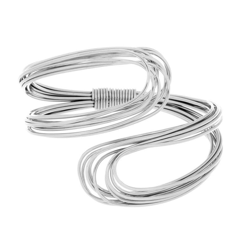 BRACCIALE RIGIDO MODELLO SCHIAVA FASCIA MULTIFILO CONTRARIE IN ACCIAIO