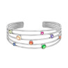 BRACCIALE RIGIDO MODELLO SCHIAVA MULTIFILO CON CRYSTAL MULTICOLOR IN ACCIAIO