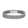 BRACCIALE DOPPIA CATENA FRANCO IN ACCIAIO