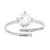 ANELLO SOLITARIO CON CRYSTAL BIANCO IN ACCIAIO