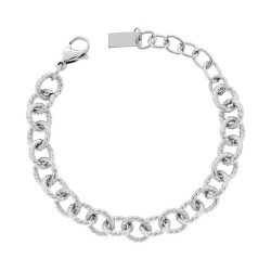 BRACCIALE CATENA FORZATINA GODRONATA IN ACCIAIO