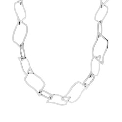 COLLANA CATENA MAGLIA RETTANGOLARE PIATTA IN ACCIAIO