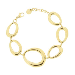 BRACCIALE CATENA MAGLIA CON GOCCE IN ACCIAIO COLORE ORO