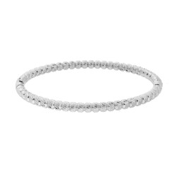 BRACCIALE RIGIDO MODELLO SCHIAVA PALLINE DIAMANTATE IN ACCIAIO