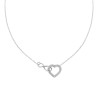 COLLANA CATENA FORZATINA DIAMANTATA CON CUORE E INFINITO CON CRYSTAL BIANCHI IN ACCIAIO