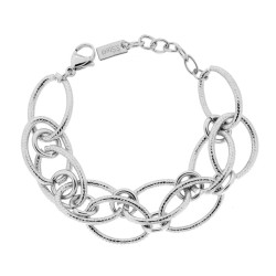 BRACCIALE CATENA FORZATINA MULTIMAGLIA PUNTINATA IN ACCIAIO