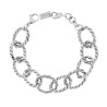BRACCIALE CATENA FORZATINA DIAMANTATA TORCHON IN ACCIAIO