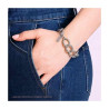 BRACCIALE CATENA FORZATINA DIAMANTATA TORCHON IN ACCIAIO