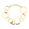 BRACCIALE CATENA MAGLIA A CERCHI PIATTI IN ACCIAIO COLORE ORO