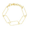 BRACCIALE CATENA FORZATINA RETTANGOLARE DIAMANTATA IN ACCIAIO COLORE ORO