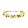 BRACCIALE CATENA FORZATINA DIAMANTATA MULTIMAGLIA IN ACCIAIO COLORE ORO