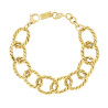 BRACCIALE CATENA FORZATINA DIAMANTATA TORCHON IN ACCIAIO COLORE ORO