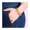 BRACCIALE CATENA FORZATINA DIAMANTATA TORCHON IN ACCIAIO COLORE ORO