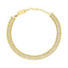 BRACCIALE DUE FILI CATENA VENEZIANA DIAMANTATA E TENNIS CON CRYSTAL BIANCHI IN ACCIAIO COLORE ORO