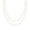 COLLANA DUE FILI CATENA FORZATINA DIAMANTATA COLORE ORO IN ACCIAIO