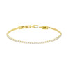 BRACCIALE TENNIS GRIFFE CM 17+2 CON CRYSTAL MM 2 BIANCHI REGOLABILE IN ACCIAIO COLORE ORO