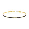 BRACCIALE TENNIS GRIFFE CM 17+2 CON CRYSTAL MM 2 NERI REGOLABILE IN ACCIAIO COLORE ORO