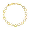 BRACCIALE CATENA CUORI CON CRYSTAL BIANCHI IN ACCIAIO COLORE ORO
