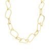 COLLANA CATENA MAGLIA RETTANGOLARE PIATTA IN ACCIAIO COLORE ORO