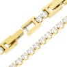 BRACCIALE TENNIS GRIFFE CM 17+2 CON CRYSTAL MM 3 BIANCHI REGOLABILE IN ACCIAIO COLORE ORO