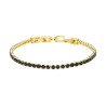 BRACCIALE TENNIS GRIFFE CM 17+2 CON CRYSTAL MM 3 NERI REGOLABILE IN ACCIAIO COLORE ORO