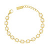 BRACCIALE CON QUADRATI E CRYSTAL CARRE BIANCHI IN ACCIAIO COLORE ORO