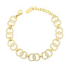 BRACCIALE CATENA CERCHI CON CRYSTAL BIANCHI IN ACCIAIO COLORE ORO