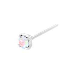 PIERCING NASO CHIODINO A GRIFFE CON ZIRCONE BIANCO BOREALE 2 MM IN ARGENTO 925
