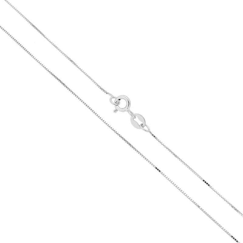 CATENA VENEZIANA DIAMANTATA 009 SEZIONE MM 0.5 LUNGHEZZA CM 45 IN ARGENTO 925 GALVANICA RODIO