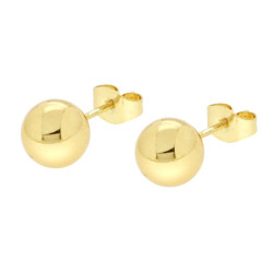 ORECCHINI PALLINA MM 8 IN ACCIAIO COLORE ORO