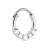 BODY PIERCING CERCHIO SETTO NASALE MM 14 CON CRYSTAL BIANCHI IN ACCIAIO CHIRURGICO