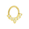 BODY PIERCING CERCHIO SETTO NASALE MM 10.5 CON CRYSTAL BIANCHI IN ACCIAIO CHIRURGICO COLORE ORO