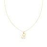 COLLANA CATENA FORZATINA DIAMANTATA CON GATTO CUORE E CRYSTAL BIANCHI IN ACCIAIO COLORE ORO